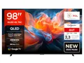 Produktbild: TCL 98T8C 98 Zoll QLED 4K HDR Ultra HD Fernseher, Smart TV mithilfe von Google TV (Dolby Vision Atmos, 144Hz Motion Clarity Pro, Game Bar, ALLM, FreeSync, Onkyo 2.1 Sound,Sprachsteuerung)