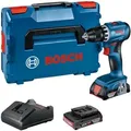 Produktbild: Bosch Akku-Bohrschrauber gsr 18V-45, incl. 2x Akku gba 2 Ah, Ladegerät, l-boxx - Bosch Professional