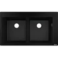 Produktbild: hansgrohe Einbauspüle 43316170 880 x 510 mm, 2 Hauptbecken, Hahnlöcher vordefiniert, graphitschwarz