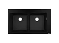 Produktbild: hansgrohe Einbauspüle 43316170 880 x 510 mm, 2 Hauptbecken, Hahnlöcher vordefiniert, graphitschwarz