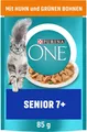 Produktbild: PURINA ONE Senior 7+ Katzenfutter nass, Stückchen in Sauce mit Huhn (26 x 85g)