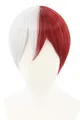 Produktbild: Topcosplay Perücke, Unisex, Anime, Cosplay, silberfarben, Rot, kurz, Kunsthaar, mit Kappe für Party, Halloween, Kostüme