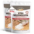 Produktbild: Vital Weizengluten 2 x 1 kg vegan Weizeneiweiß hochkonzentriertes Protein Seitan