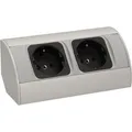 Produktbild: Orno Tischsteckdose AE-1303, mit 0,6m Kabel, 2x Schutzkontakt, in silber