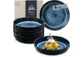 Produktbild: SÄNGER Teller-Set Osaka, Blau mit schwarzem Rand (6-tlg), 6 Personen, Steingut, Pastaschalen Set, Handmade, Erweiterbar, VALUE COLLECTION