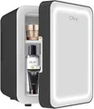 Produktbild: Olvy Kosmetik Kühlschrank 4 Liter, Tragbarer Mini Kühlschrank mit LED Spiegel, Klein Skincare Fridge, Kühl und Heiß für Zimmer, Schwarz