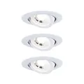 Produktbild: Paulmann 93388 LED Einbauleuchte Set schwenkbar Warmweiß rund incl. 3x6 Watt Einbaustrahler Weiß Einbaulampe Kunststoff Spot 3000 K