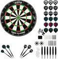 Produktbild: KOTO - King Classic Academy Set, Einsteigerset, Dartscheibe, Inklusive 2 Kompletten Dart-Sets (Barrel, Schaft, Flight)