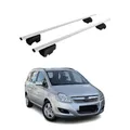 Produktbild: OMAC Dachtrager Quertrager fur Opel Zafira B 2005-2014 – City Crash getestet – ISO PAS 11154:2006 – Abschliessbar – Max 75 kg – 2 Stangen Silber