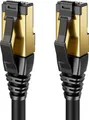 Produktbild: deleyCON 10m CAT8.1 LAN Kabel Patchkabel Netzwerkkabel - RJ45 LAN DSL Kabel Kupfer S/FTP Schirmung 2000 MHz 40 Gbit - CAT.8 Ethernet Kabel RJ45 Stecker vergoldet - Schwarz