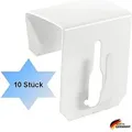 Produktbild: 10x Fensterhaken Dekohaken Fensterclip für Fensterdekoration, weiß, Klemmbereich (Rahmenstärke des Fensters/Fensterdicke) von 15-20 mm - Weiß