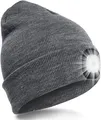 Produktbild: SPGOOD LED Beanie Mütze USB Aufladbar Stirnlampe Licht Wintermütze Grau Warm