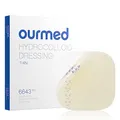 Produktbild: Ourmed Hydrokolloid-Verbände groß 10 x 10 cm, 0.3 mm dick, wasserdichtes Wundpflaster mit Klebefläche für leichte Exsudatwunden, Blasen, Akne, oberflächliche Wundversorgung, 10 Stück