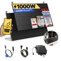 Produktbild: Balkonkraftwerk 1000W Solaranlage mit Balkon Halterung Steckerfertig Komplettset Photovoltaik Anlage 800W - onBasic, Kabellänge:10 m