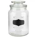 Produktbild: APS 82265 Vorratsglas mit Beschriftungsfeld-Glasbehälter zur Aufbewahrung mit 1,0 Liter Fassungsvermögen- Glasdeckel mit Dichtung, Aufbewahrungsbehälter, Transparent