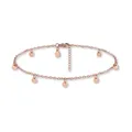 Produktbild: GD GOOD.designs Fußkettchen für Damen in Rosé I 18K Vergoldete, wasserfeste Plättchen Fußkette verstellbar (22-27cm) aus Edelstahl I Frauen Fußschmuck Rosegold mit Coins