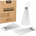 Produktbild: Van Henry Edelstahl Rouladennadeln 30er Pack - Rouladenspieße mit Clip 11 cm