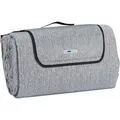 Produktbild: Relaxdays - Xxl Picknickdecke, 200x300 Cm, Isoliert, Wasserdicht, Fischgrätmuster, Fleece Stranddecke, Tragegriff, Grau