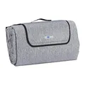 Produktbild: Relaxdays XXL Picknickdecke, 200x300 cm, isoliert, wasserdicht, Fischgrätmuster, Fleece Stranddecke, Tragegriff, grau