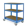 Produktbild: BRB Kommissionierwagen/Etagenwagen mit 3 Ebenen, BxTxH 900x500x1030 mm, Tragkraft 200 kg (blau)