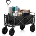 Produktbild: Avalo Bollerwagen - Faltbar - Bis 90KG - 80x47x49 cm - 65L - 360º Räder - Schwarz