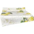 Produktbild: beties Tischläufer Italy Collection (1-tlg, 1 Stück), 100% Baumwolle, Zitronen mit goldener Zeichnung weiß 40 cm x 220 cm