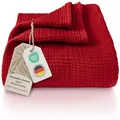 Produktbild: Premium Musselin Tagesdecke 220x240 cm XXL - 100 Baumwolle - extraweiche Baum...