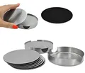 Produktbild: 14-teiliges Untersetzer Set aus Edelstahl Glasuntersetzer Getränkeuntersetzer rund mit Halter Ø10 cm