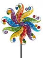 Produktbild: Windrad Gartenstecker FLOWERS H. 200cm bunt lackiert Metall Formano Garten S25