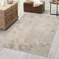 Produktbild: carpet city Teppich Wohnzimmer - Beige - 120x170 cm - Klassisch Modern - Vintage-Optik, Meliert, Used-Look - Teppiche Kurzflor Schlafzimmer, Esszimmer