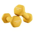 Produktbild: SONGMICS Hanteln 2er Set, Kurzhanteln, 2 x 1 kg, mit matter Beschichtung aus Neopren, rutschfest, Fitness, Gewichtheben für Zuhause, Fitnessstudio, gelb SYL62YL
