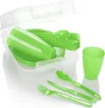 Produktbild: COM-FOUR® 31-teiliges Picknick-Set, Picknickkorb und Mehrweggeschirr für 6 Personen, idealer Picknickkoffer für Camping, Wohnmobil, Strand und Rucksackreisen