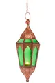 Produktbild: Orientalisches Windlicht Laterne Glas Lalita Grün 41 cm groß | Orientalische Glas Teelichthalter Hängewindlicht mit Henkel orientalisch | Marokkanische Windlichter hängend als Hängewindlichter