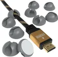 Produktbild: EAZY CASE 12x Kabelclips zur Kabelbefestigung, elastisch & selbstklebend, Kabel Befestigungsclips, Kabelhalter für Kabelmanagement, flexibel, Grau