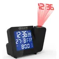 Produktbild: Miraval Funk-Projektionswecker Blaues LCD Datums Temperatur Funkuhr 2 Alarme