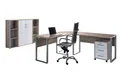 Produktbild: BMG Möbel Büromöbel-Set Office Edition Set 2, (Büro Set, 5 tlg., Fronten Matt oder Hochglanz lackiert), Aktenschrank und Rollcontainer abschließbar, Winkelschreibtisch