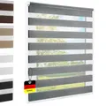 Produktbild: Doppelrollo Klemmfix ohne Bohren Grau 100x220 cm [Stoffbreite 96cm] Duo Rollo Fensterrollo für Fenster/Türen Gardine Klemmrollo Seitenzugrollo Sichtschutz Sonnenschutzrollo Zebrarollo