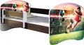 Produktbild: ACMA Jugendbett Kinderbett Junior-Bett Komplett-Set mit Matratze Lattenrost und Rausfallschutz Wenge 37 Fußballer 2 160x80