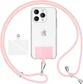 Produktbild: HoldMe Air Edition - Universal Lanyard mit 2 Pads & Karabinerhaken (silber) - 160cm Handyband zum Umhängen - Pastell Rosa