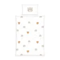 Produktbild: Herding babybest Little Friends Winterbettwäsche, Kopfkissenbezug 40 x 60 cm mit Hoteleinschlag, Bettbezug 100 x 135cm, Mit Reißverschluss, 100% Baumwolle/Flanell, Weiß, Twin