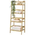 Produktbild: [en.casa] Leiterregal, Natur, Holz, Bambus, 48x123x32 cm, Wohnzimmer, Regale, Bücherregale