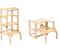 Produktbild: Ette Tete Step'n'Sit Lernturm klappbar aus Holz | Montessori Küchenhelfer für Kinder | 2-in-1 Lernstuhl mit Tisch