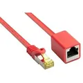 Produktbild: Good Connections® RJ45 Patchkabelverlängerung mit Cat. 7 Rohkabel und Rastnasenschutz, S/FTP, 500MHz, rot, 5m