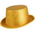 Produktbild: dressforfun 901029 Unisex Glitzer Zylinder Show Hut, nach oben gewölbte Krempe, stabile Form - diverse Farben - (Gold | Nr. 304583)