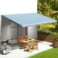Produktbild: vidaXL Markisenbespannung Blau und Weiß 6x3,5 m