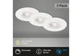 Produktbild: Briloner Leuchten LED Einbaustrahler Einbauleuchte Extra-Warmweiß Dimmfunktion ultraflach, LED fest integriert, 2700K - Extra - Warmweiß, 3er Set, dimmbar, ultraflach, IP44, chrom-matt, 9 cm