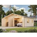 Produktbild: Palmako Holzgarage Roger mit Holztor Natur 575 cm x 510 cm