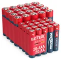 Produktbild: ANSMANN Batterie Set Alkaline 20x AA Mignon LR6 + 20x AAA Micro LR03 Großpack