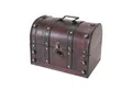 Produktbild: HMF Schatzkiste Schatztruhe aus Holz mit Metallschloss, dekorative Holztruhe 30 x 20 x 22 cm, Italien