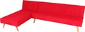 Produktbild: Ecksofa MCW-K38, Sofa Klappsofa, Liegefläche links/rechts, Stoff/Textil Massivholz MVG 256cm rot